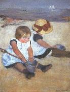 Mary Cassatt Children on the Beach painting